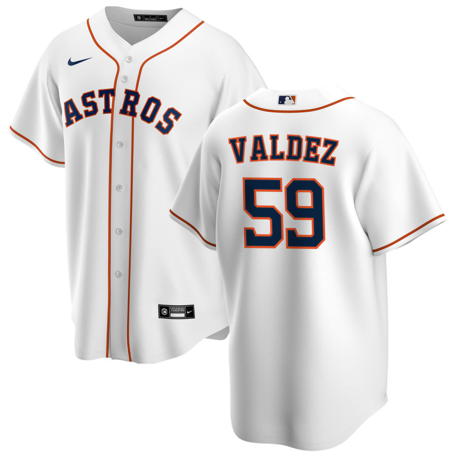 Nike Men #59 Framber Valdez Houston Astros Baseball Jerseys Sale-White